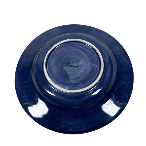 Pottery Barn Sausalito Dinner Plates 12.5" Sapphire Blue Round Lot of 2 - Picture 3 of 6